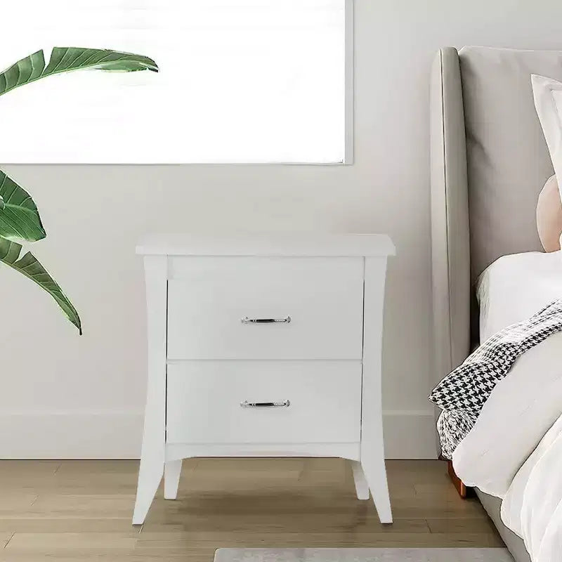 Royal Hampton Style 2 Drawers Wood Nightstand By Babb, White