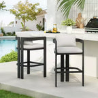 Tabourets de bar d'extérieur en aluminium Cal modernes avec coussin Christopher Knight Home