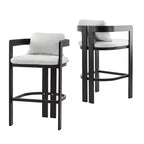 Tabourets de bar d'extérieur en aluminium Cal modernes avec coussin Christopher Knight Home