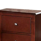 Table de chevet en bois Royal Hampton 25 po à 2 tiroirs avec poignées en métal, marron