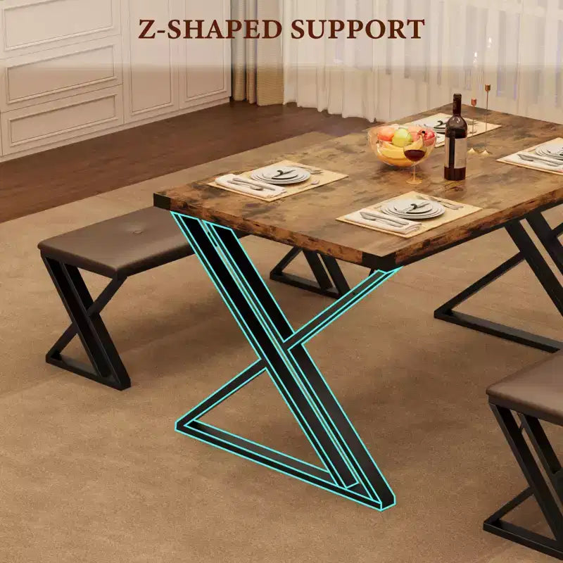 Ensemble de salle à manger style banc Table à manger en bois avec 2 bancs Ensemble table et chaises pour 4-6 personnes Convient aux cuisines et appartements