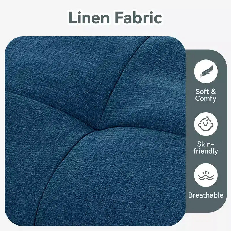 Dyonery 71 Canapé-lit futon convertible moderne, canapé-lit en lin avec coussins amovibles, dossier et accoudoirs réglables pour salon