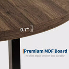 Table à manger ronde en métal style industriel J2, MDF, fer