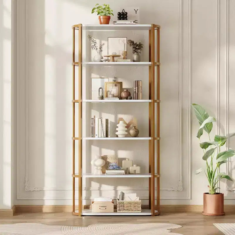 71 bibliothèques à 5 niveaux, étagères de rangement autoportantes hautes pour chambre, salon et bureau