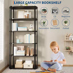 71 bibliothèques à 5 niveaux, étagères de rangement autoportantes hautes pour chambre, salon et bureau