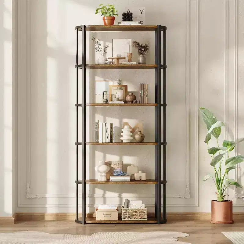 71 bibliothèques à 5 niveaux, étagères de rangement autoportantes hautes pour chambre, salon et bureau