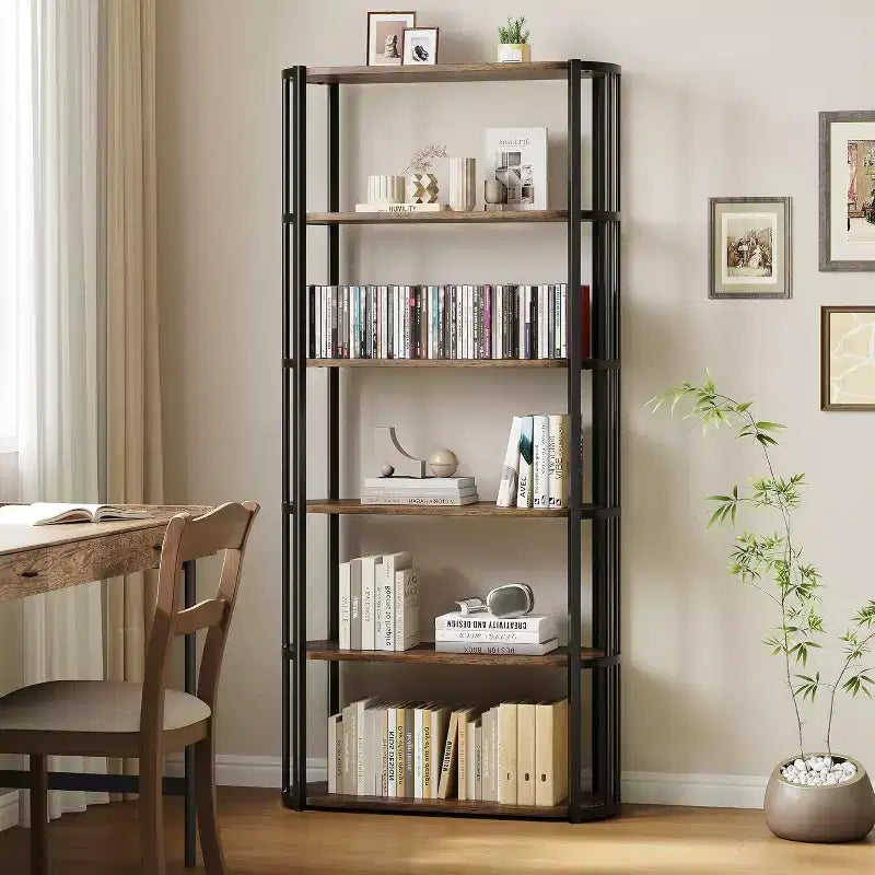 71 bibliothèques à 5 niveaux, étagères de rangement autoportantes hautes pour chambre, salon et bureau