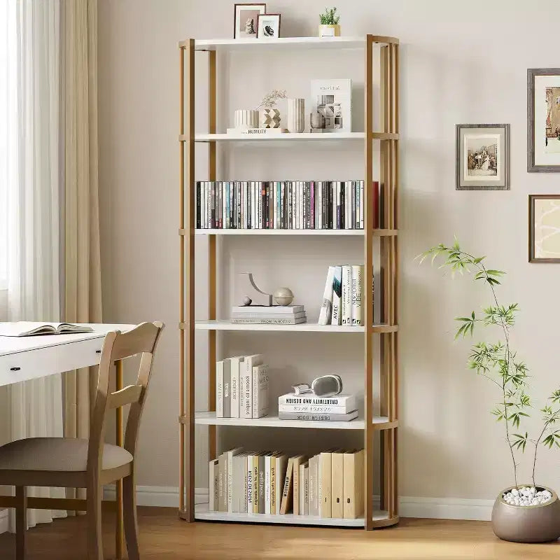 71 bibliothèques à 5 niveaux, étagères de rangement autoportantes hautes pour chambre, salon et bureau