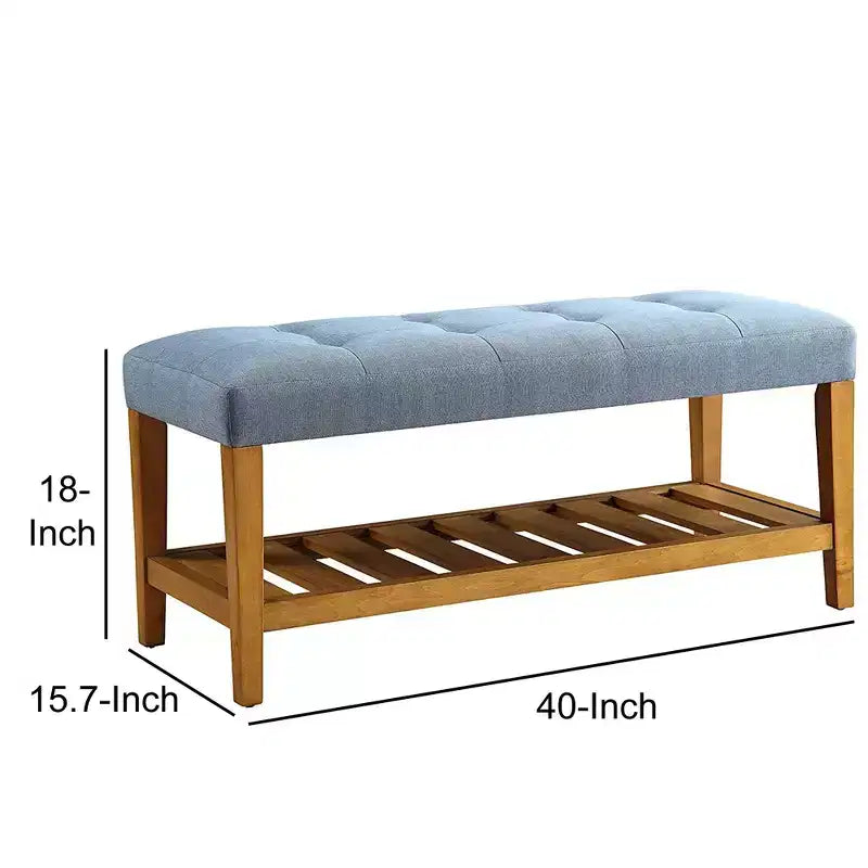 Banc Royal Hampton, bleu et chêne