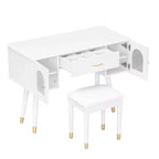 Furniliving Ensemble élégant coiffeuse et chaise, coiffeuse moderne avec rangement, bureau, port de charge