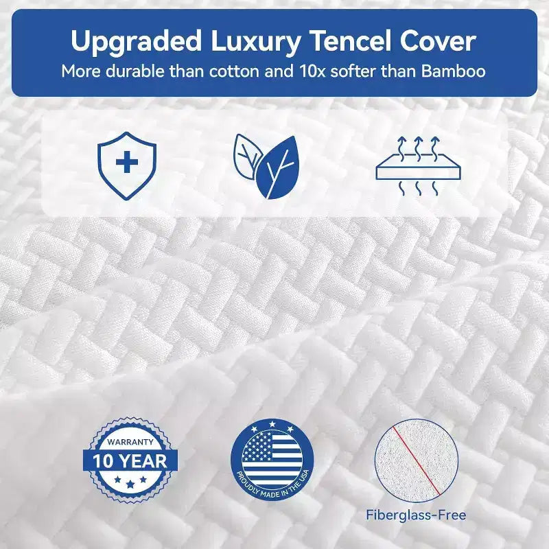 Matelas à mémoire de forme double face Dyonery de 8/10 pouces avec housse en Tencel et thé vert/gel rafraîchissant, CertiPUR-US