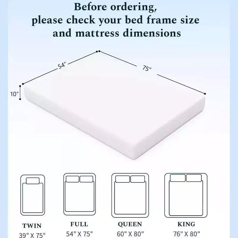 Matelas à mémoire de forme double face Dyonery de 8/10 pouces avec housse en Tencel et thé vert/gel rafraîchissant, CertiPUR-US