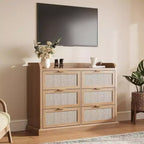 Commode à 6 tiroirs en tissu robuste - Solution de rangement de bureau avec tubes de support en métal et plastique pour chambre à coucher, dortoir, entrée et organisation