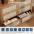 Commode à 6 tiroirs en tissu robuste - Solution de rangement de bureau avec tubes de support en métal et plastique pour chambre à coucher, dortoir, entrée et organisation