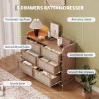 Commode à 6 tiroirs en tissu robuste - Solution de rangement de bureau avec tubes de support en métal et plastique pour chambre à coucher, dortoir, entrée et organisation
