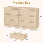 Commode à 6 tiroirs pour chambre à coucher, Organiseur de commode double moderne avec 6 tiroirs, Commode en bois pour salon, couloir, entrée