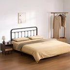 Tête de lit en métal VEVOR, tête de lit Queen Size avec hauteur réglable, tête de lit en métal pour lit Queen Size, L151,5 x H103 x P3,8 cm, noir