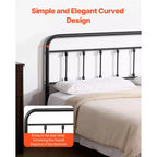 Tête de lit en métal VEVOR, tête de lit Queen Size avec hauteur réglable, tête de lit en métal pour lit Queen Size, L151,5 x H103 x P3,8 cm, noir