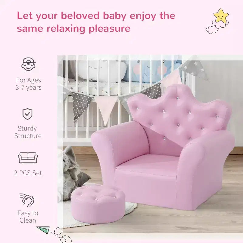 Ensemble canapé pour enfants avec repose-pieds