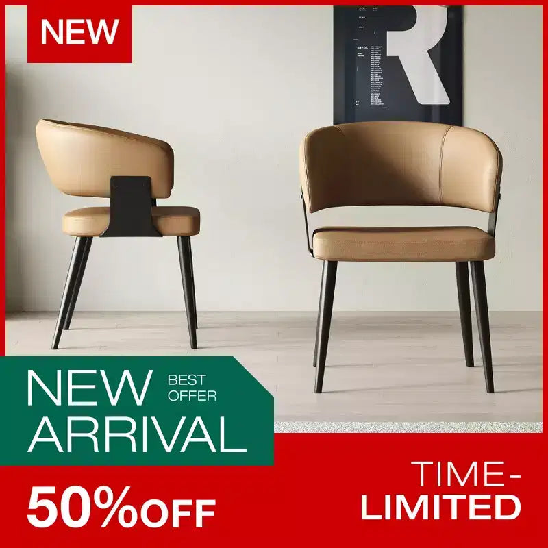 Lot de 2 chaises de salle à manger modernes Luck Live rembourrées avec pieds en métal, assise et dossier rembourrés, chaises d'appoint élégantes pour bureau à domicile et cuisine