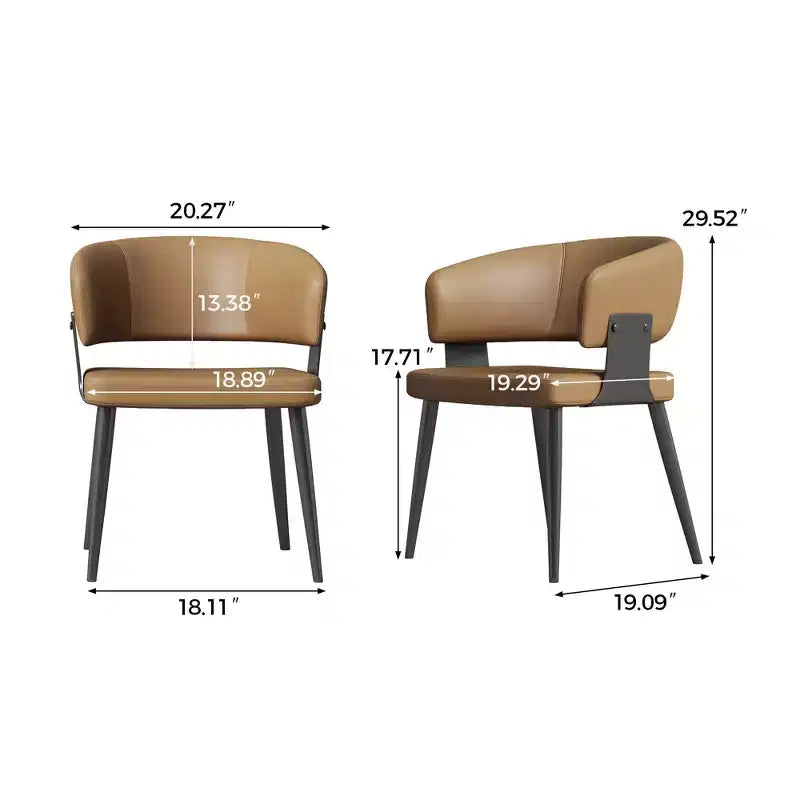 Lot de 2 chaises de salle à manger modernes Luck Live rembourrées avec pieds en métal, assise et dossier rembourrés, chaises d'appoint élégantes pour bureau à domicile et cuisine
