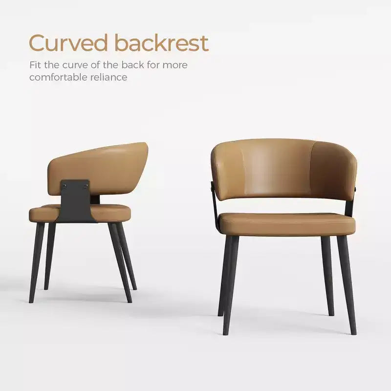 Lot de 2 chaises de salle à manger modernes Luck Live rembourrées avec pieds en métal, assise et dossier rembourrés, chaises d'appoint élégantes pour bureau à domicile et cuisine