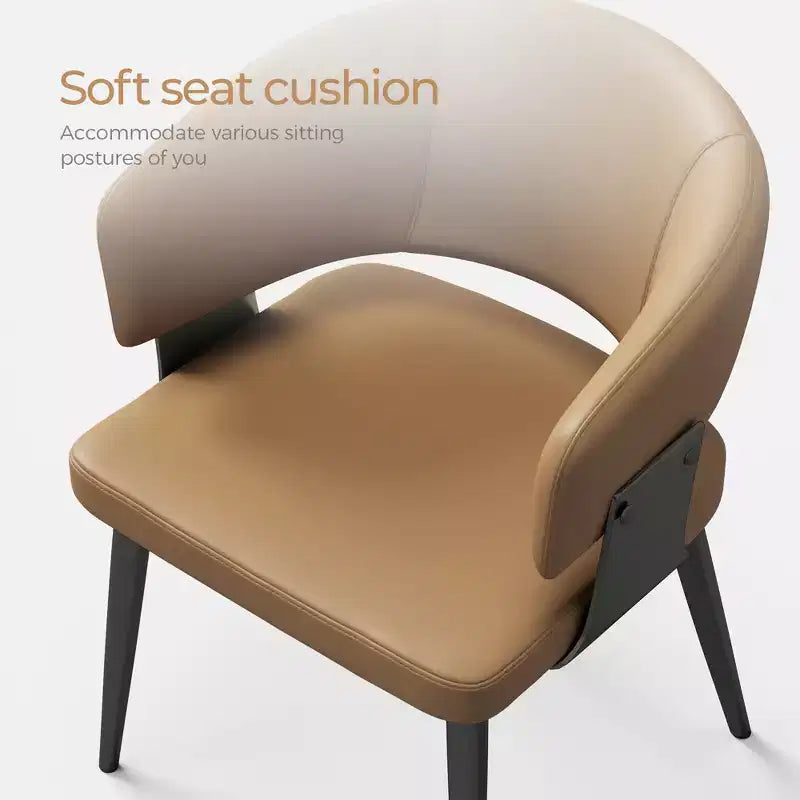 Lot de 2 chaises de salle à manger modernes Luck Live rembourrées avec pieds en métal, assise et dossier rembourrés, chaises d'appoint élégantes pour bureau à domicile et cuisine