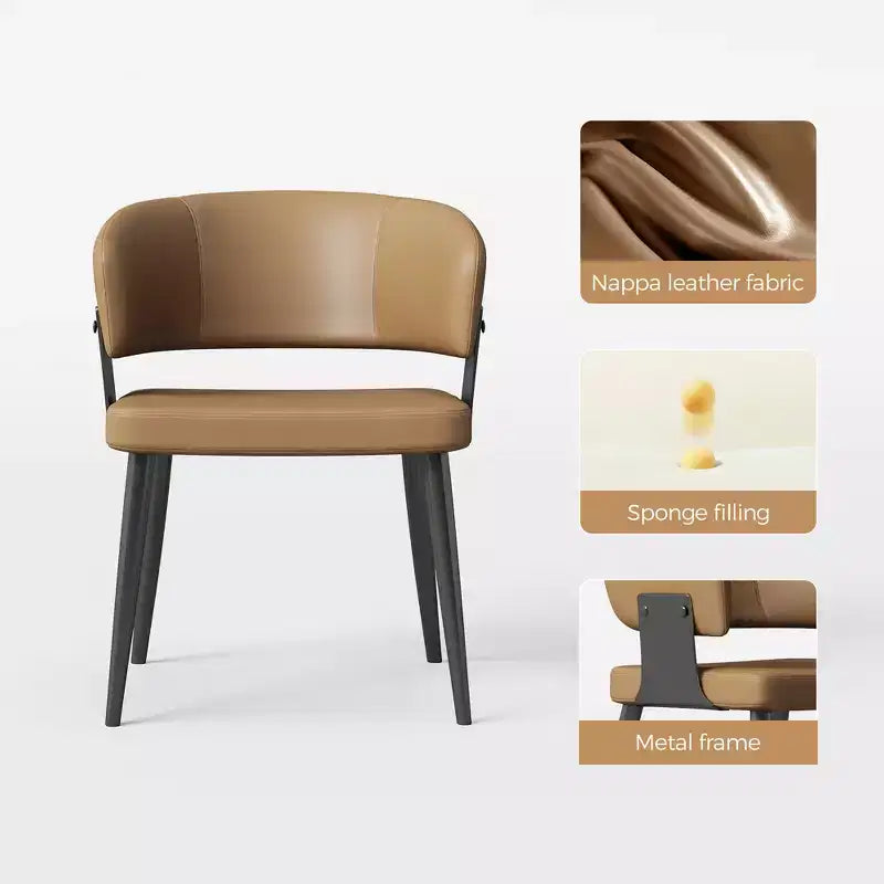 Lot de 2 chaises de salle à manger modernes Luck Live rembourrées avec pieds en métal, assise et dossier rembourrés, chaises d'appoint élégantes pour bureau à domicile et cuisine
