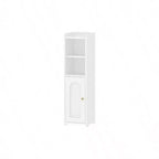 Meuble de rangement de salle de bain d'angle avec portes et étagère réglable, meuble étroit pour papier toilette, petits espaces, blanc