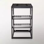 Rack de réseau à cadre ouvert VEVOR 16U, profondeur 23 pouces, rack de serveur mural ou sur pied, robuste 4 montants, avec étagères ventilées, noir