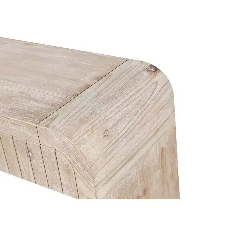 59 Table Console d'Entrée Vintage avec Tiroirs, Poignées Dissimulées, Table de Couloir au Design Courbé pour Salon ou Salle à Manger - Panipeachy