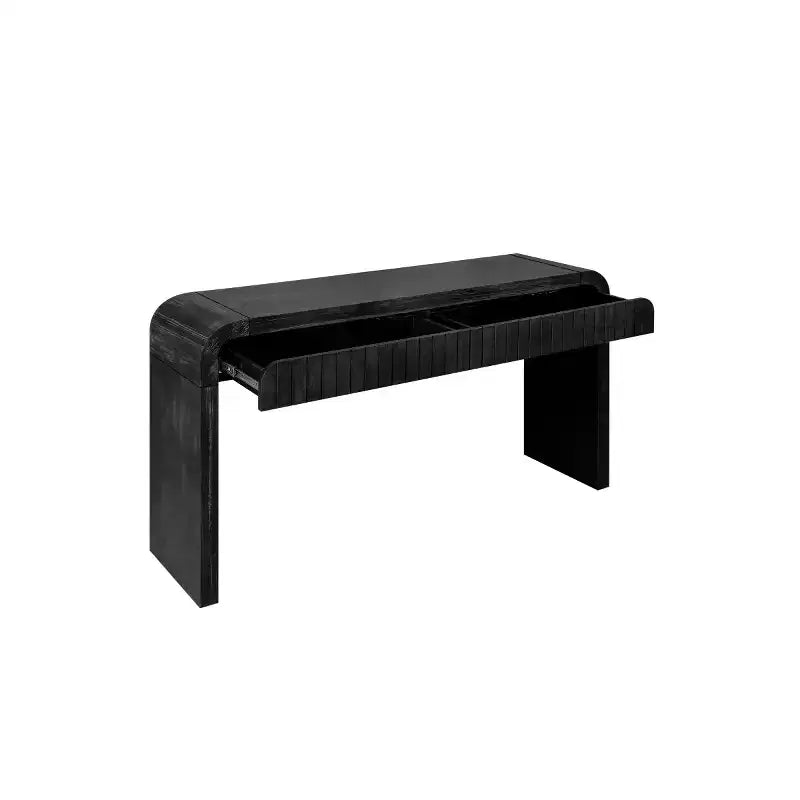 59 Table Console d'Entrée Vintage avec Tiroirs, Poignées Dissimulées, Table de Couloir au Design Courbé pour Salon ou Salle à Manger - Panipeachy