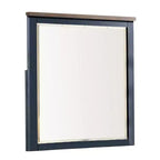 Miroir de commode Royal Hampton de 36 pouces, cadre en pin bleu, dessus marron foncé