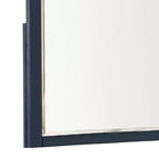Miroir de commode Royal Hampton de 36 pouces, cadre en pin bleu, dessus marron foncé