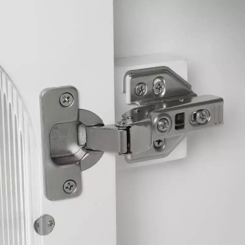 MAYEERTY 24 Meuble-lavabo avec évier 2 tiroirs 1 porte Étagère réglable Bois massif MDF Blanc