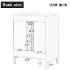 MAYEERTY 24 Meuble-lavabo avec évier 2 tiroirs 1 porte Étagère réglable Bois massif MDF Blanc