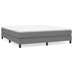 Cadre de lit en tissu gris foncé (100 % polyester), contreplaqué, bois composite