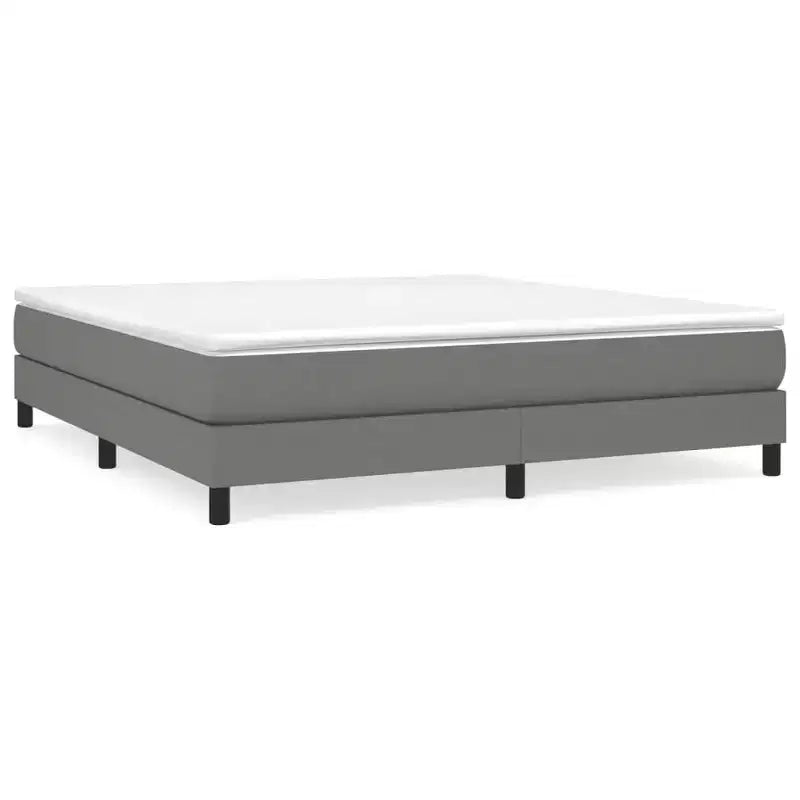 Cadre de lit en tissu gris foncé (100 % polyester), contreplaqué, bois composite