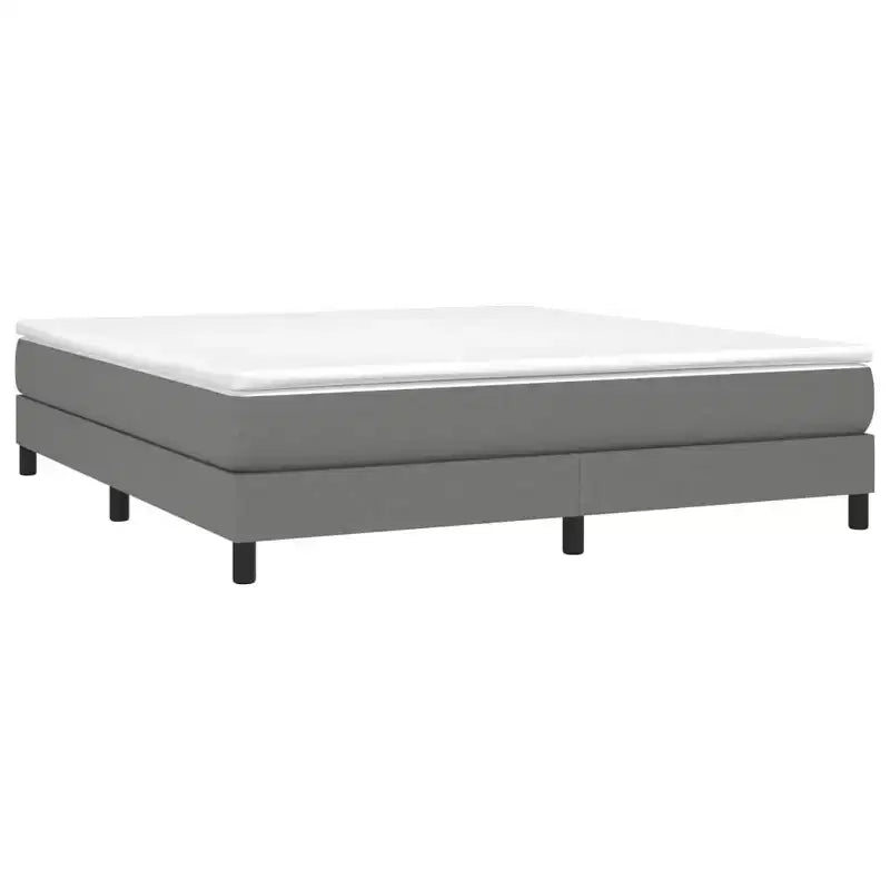 Cadre de lit en tissu gris foncé (100 % polyester), contreplaqué, bois composite