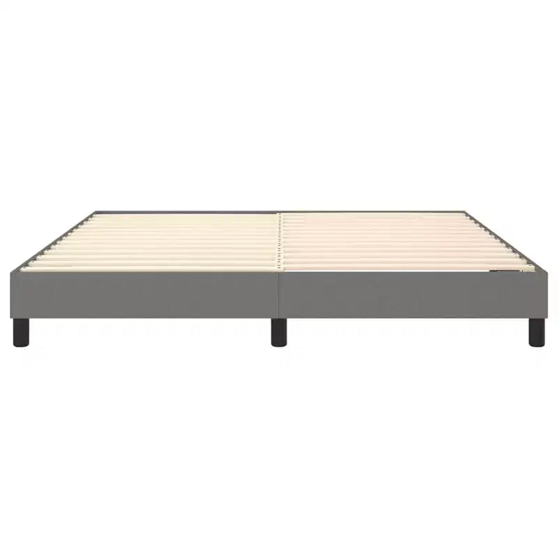 Cadre de lit en tissu gris foncé (100 % polyester), contreplaqué, bois composite