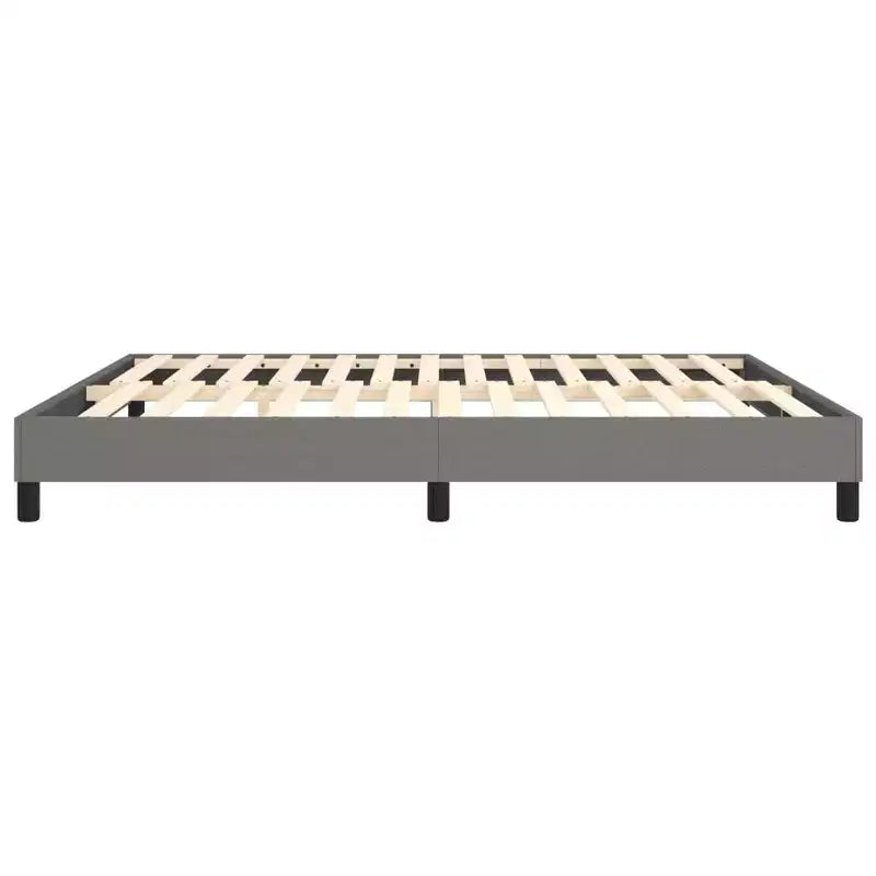 Cadre de lit en tissu gris foncé (100 % polyester), contreplaqué, bois composite