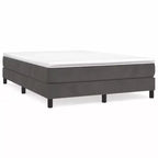Cadre de lit en velours gris foncé (100 % polyester), contreplaqué, bois manufacturé