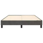 Cadre de lit en velours gris foncé (100 % polyester), contreplaqué, bois manufacturé