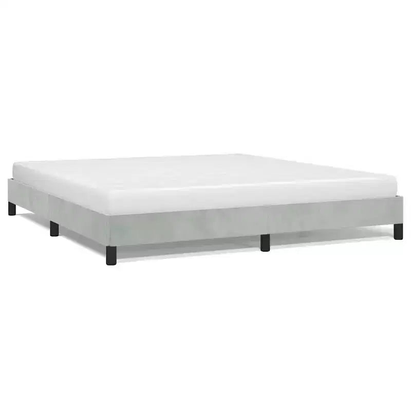 Cadre de lit Velours gris clair, Contreplaqué, Bois manufacturé King Robuste