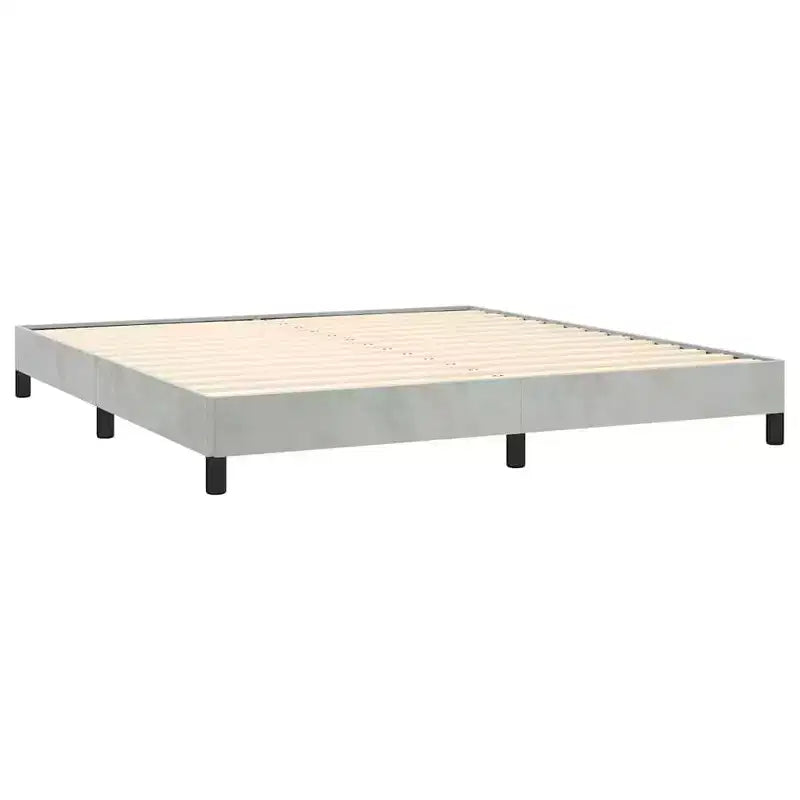 Cadre de lit Velours gris clair, Contreplaqué, Bois manufacturé King Robuste