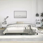 Cadre de lit Velours gris clair, Contreplaqué, Bois manufacturé King Robuste