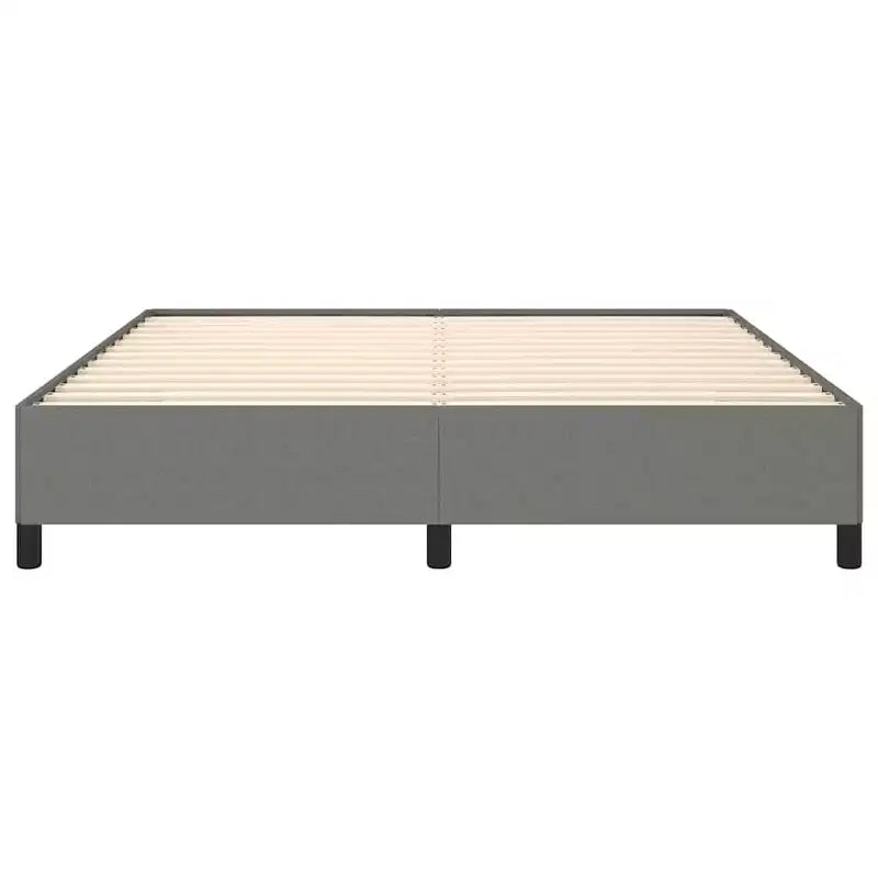 Cadre de lit en tissu de polyester gris foncé, contreplaqué, bois d'ingénierie King