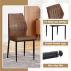 Homy Casa Lot de 4 Chaises de Salle à Manger Modernes en Similicuir avec Pieds en Métal, Assise Rembourrée, Marron