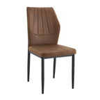 Homy Casa Lot de 4 Chaises de Salle à Manger Modernes en Similicuir avec Pieds en Métal, Assise Rembourrée, Marron