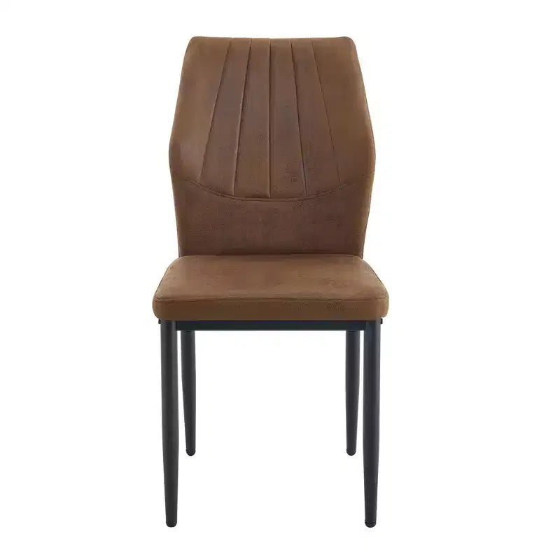 Homy Casa Lot de 4 Chaises de Salle à Manger Modernes en Similicuir avec Pieds en Métal, Assise Rembourrée, Marron
